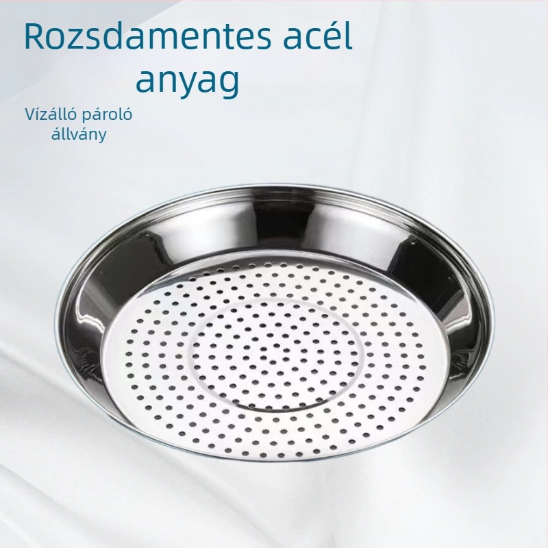Rozsdamentes acél wokhoz készült gőzölő lemez, megvastagodott és mélyebb, otthoni gőzölő állvány