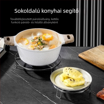 Konyhai rozsdamentes acél gőzölő állvány, többfunkciós gőzölő állvány zöldségekhez, rizshez és tojásokhoz, magas lábú kivitel