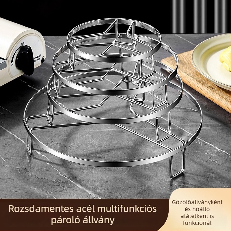 Konyhai rozsdamentes acél gőzölő állvány, többfunkciós gőzölő állvány zöldségekhez, rizshez és tojásokhoz, magas lábú kivitel