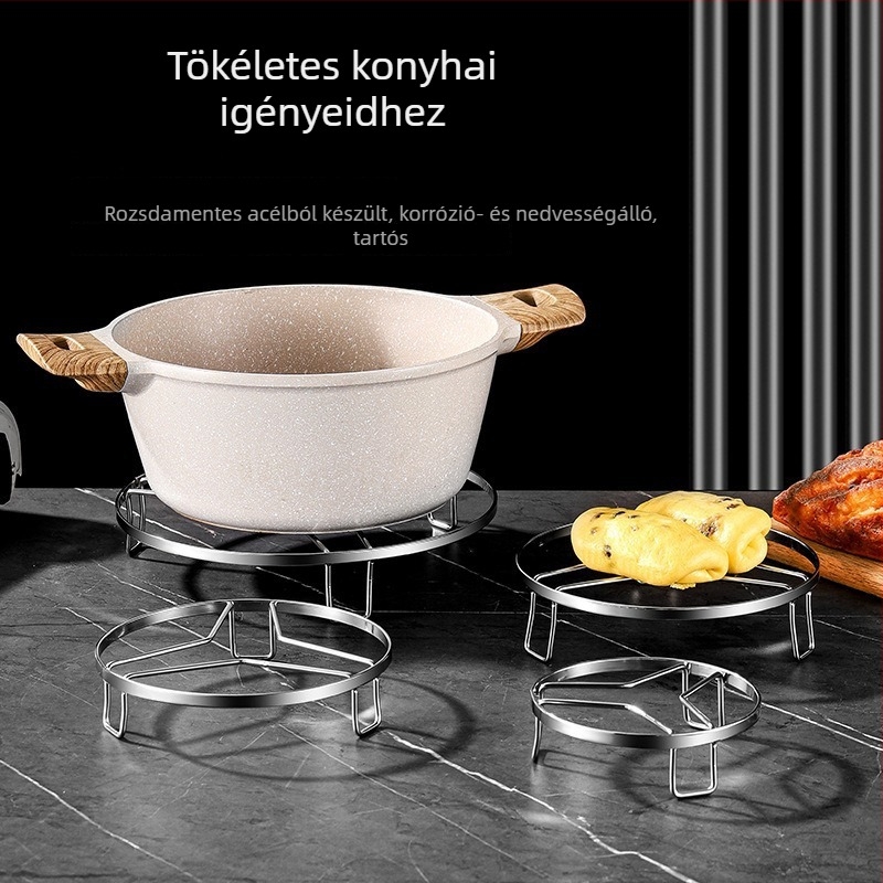 Konyhai rozsdamentes acél gőzölő állvány, többfunkciós gőzölő állvány zöldségekhez, rizshez és tojásokhoz, magas lábú kivitel