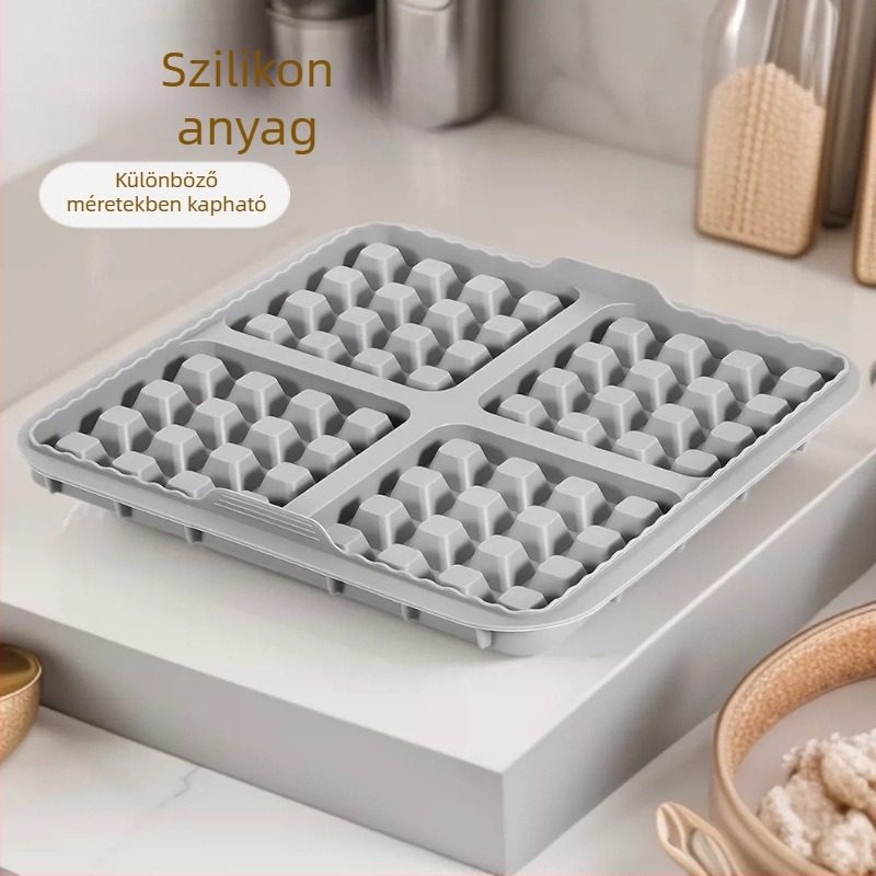 Légsütőhöz gofriforma és sütőedényekből álló készlet, négyszögletes tortaformákkal, nagy és kis méretek.