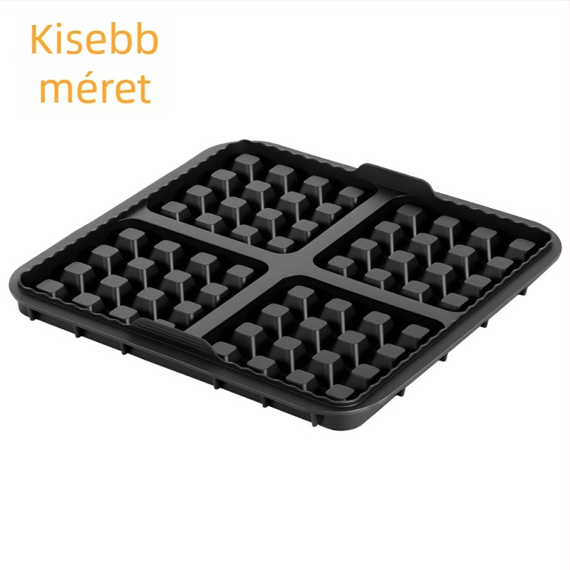Légsütőhöz gofriforma és sütőedényekből álló készlet, négyszögletes tortaformákkal, nagy és kis méretek.