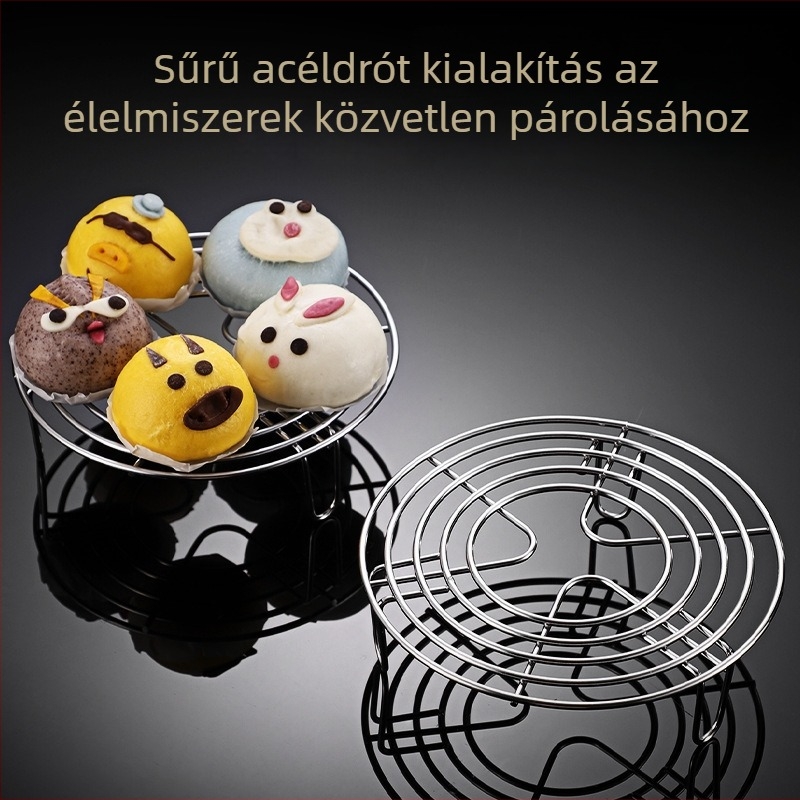 304 rozsdamentes acél gőzölő rács elektromos rizsfőzőhöz - kör, vastagodott, multifunkcionális gőzölő rács hőszigetelő edény alátéttel