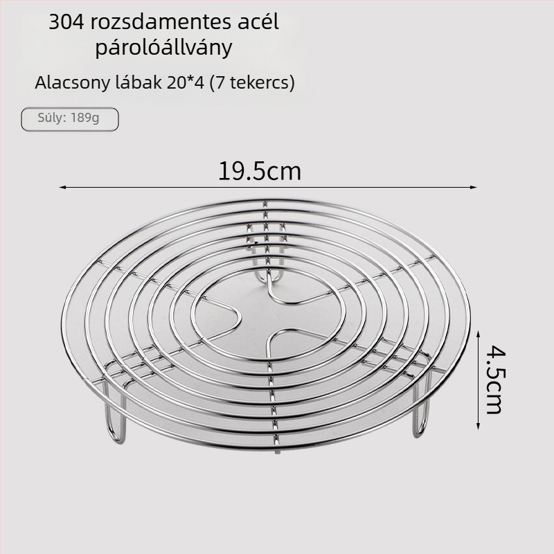 304 rozsdamentes acél gőzölő rács elektromos rizsfőzőhöz - kör, vastagodott, multifunkcionális gőzölő rács hőszigetelő edény alátéttel