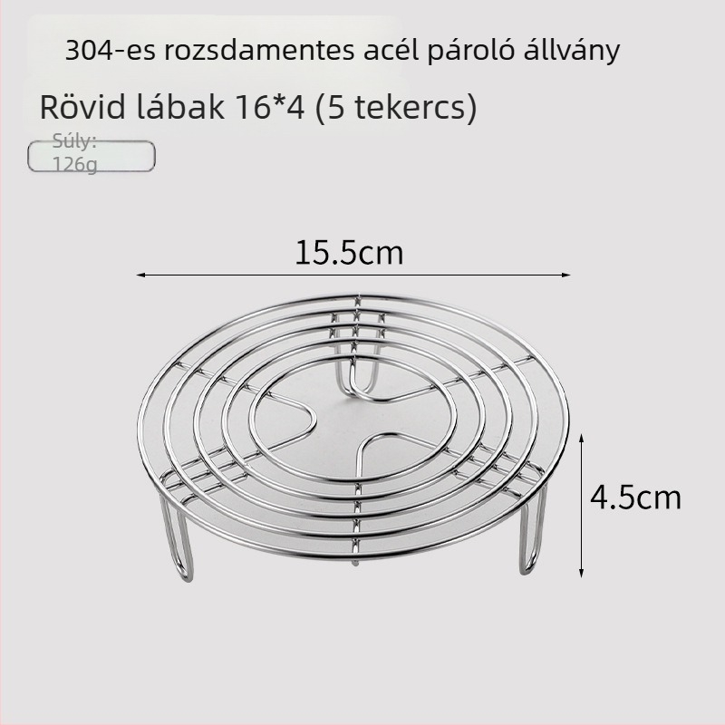 304 rozsdamentes acél gőzölő rács elektromos rizsfőzőhöz - kör, vastagodott, multifunkcionális gőzölő rács hőszigetelő edény alátéttel