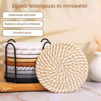 Körkörös pamutszálas asztali alátét – fonott hőszigetelő alátét fazékhoz, csúszásmentes pohár alátét