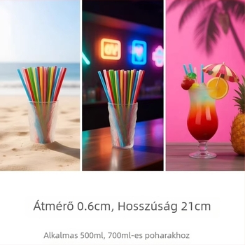 Egyszer használatos, biológiailag lebomló szívószálak, egyenként csomagolva, színes PLA szívószálak kávéhoz és tejjel készült teákhoz