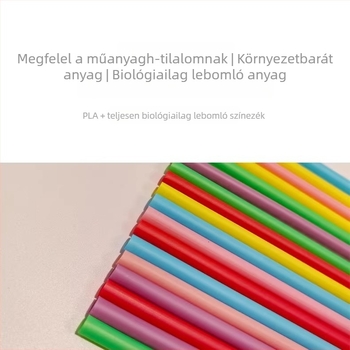 Egyszer használatos, biológiailag lebomló szívószálak, egyenként csomagolva, színes PLA szívószálak kávéhoz és tejjel készült teákhoz