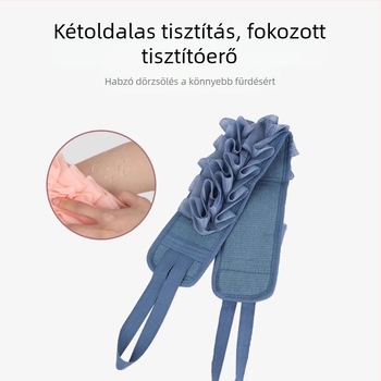 Kétoldalas, erős hátmosó törölköző háztartási használatra, két az egyben: fürdőtörölköző és exfoláló kendő a háton történő tisztításához