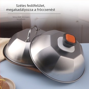 304 rozsdamentes acélból készült edényfedél és teppanyaki grill lemez készlet, 30 cm
