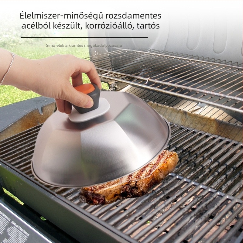 304 rozsdamentes acélból készült edényfedél és teppanyaki grill lemez készlet, 30 cm