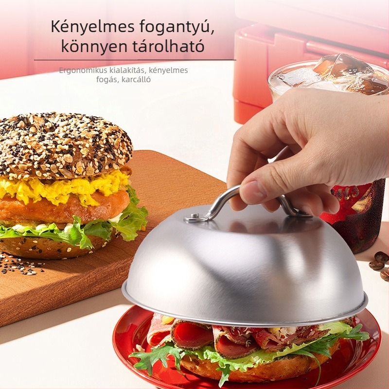 304 rozsdamentes acélból készült edényfedél és teppanyaki grill lemez készlet, 30 cm