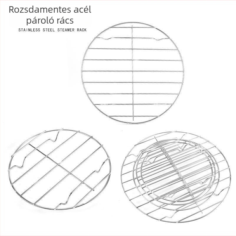 201 rozsdamentes acélból készült kör alakú pároló rács, mágnesmentes edényállvány, sokoldalú pároló rács szigeteléssel