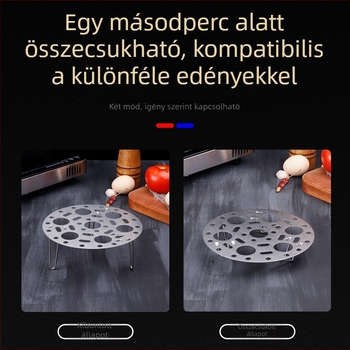 Rozsdamentes acélból készült, multifunkcionális gőzölő rács háztartási használatra — tojás és zöldség párolásához, magas gőzölő kosár, rács és lemezek