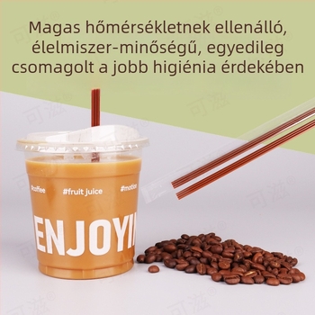 Egyszer használatos műanyag kávékeverő pálca, háromlyukas
