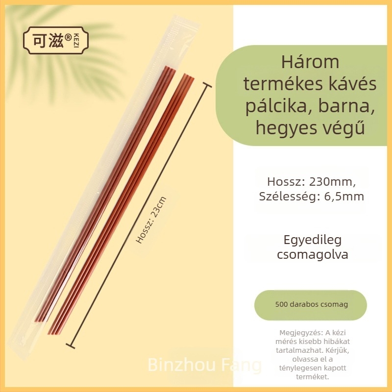Egyszer használatos műanyag kávékeverő pálca, háromlyukas