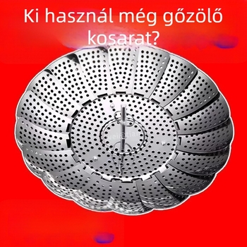Universális gőzölő állvány 304 rozsdamentes acélból, összecsukható gőzölő tálca, vastagított kivitel, otthoni használatra