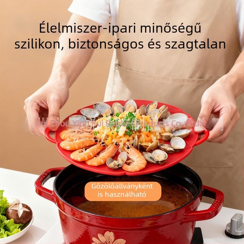 28 cm-es szilikon fazékfedő, hőálló, fröccsenés elleni védelem, túlcsordulás elleni védelem, porálló