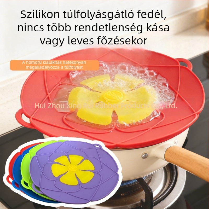 28 cm-es szilikon fazékfedő, hőálló, fröccsenés elleni védelem, túlcsordulás elleni védelem, porálló