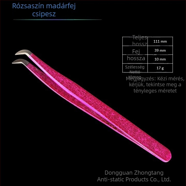 Nano szempillákhoz illesztő eszköz jégvirág mintával és jégrepedés textúrával, kiváló pontosságú rozsdamentes acél csipesz