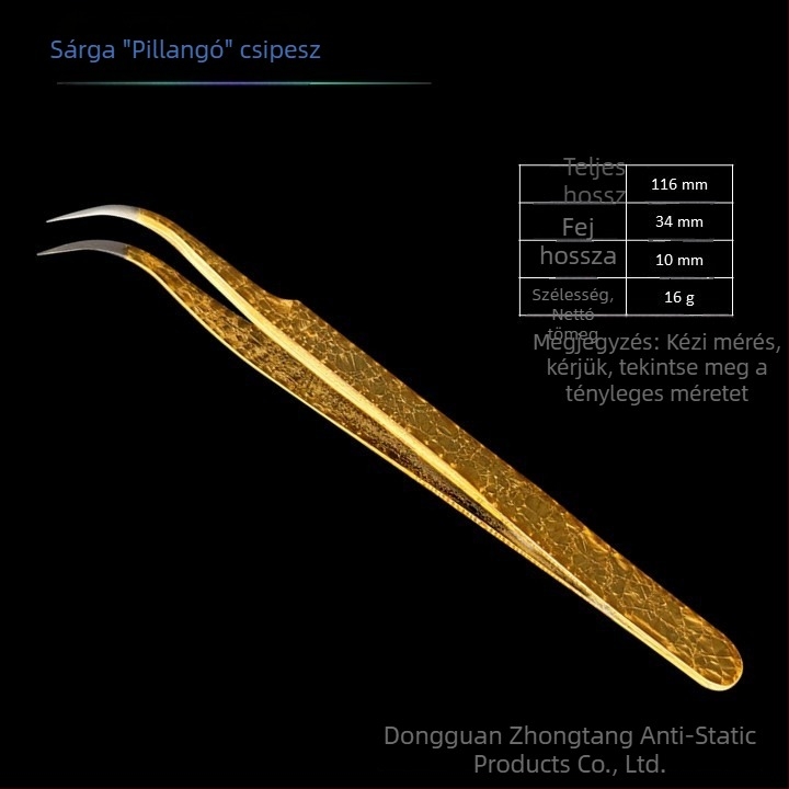 Nano szempillákhoz illesztő eszköz jégvirág mintával és jégrepedés textúrával, kiváló pontosságú rozsdamentes acél csipesz