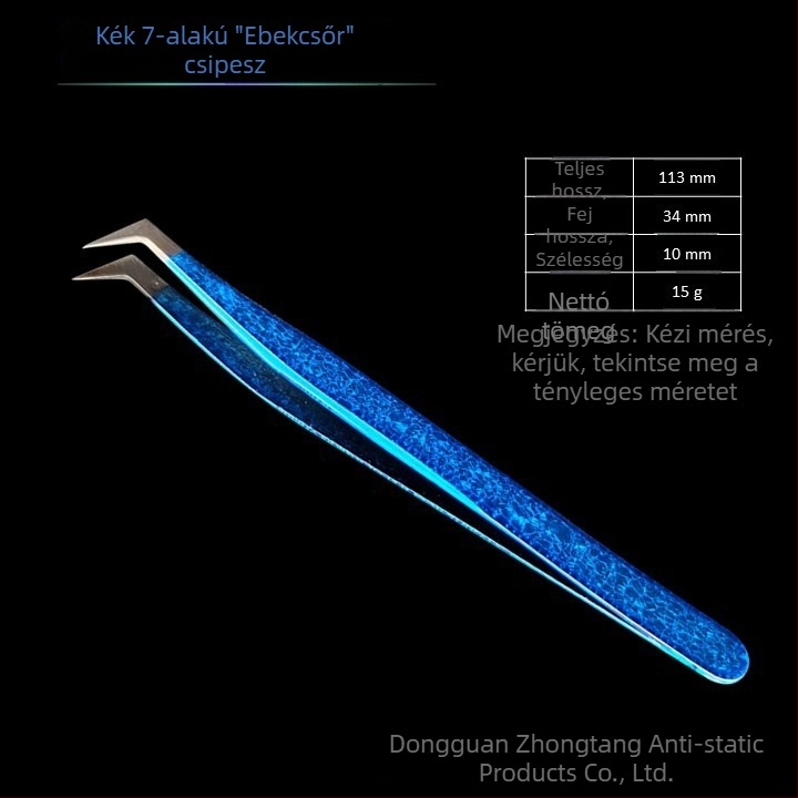 Nano szempillákhoz illesztő eszköz jégvirág mintával és jégrepedés textúrával, kiváló pontosságú rozsdamentes acél csipesz