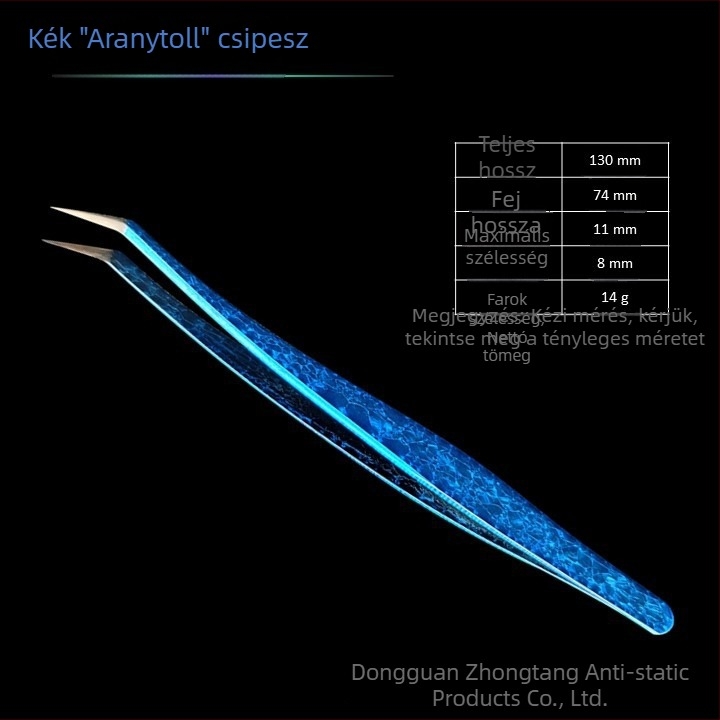 Nano szempillákhoz illesztő eszköz jégvirág mintával és jégrepedés textúrával, kiváló pontosságú rozsdamentes acél csipesz
