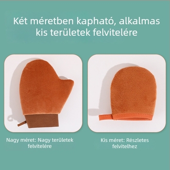 Testápoló krém alkalmazó kesztyű – bolyhos felületű eszköz krémek és testápoló felviteléhez