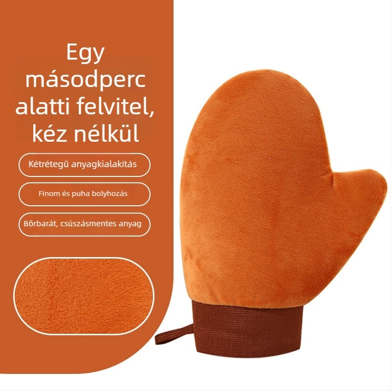 Testápoló krém alkalmazó kesztyű – bolyhos felületű eszköz krémek és testápoló felviteléhez