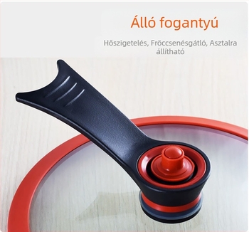Mini vákuumfedél nyomásfőzőhöz álló fogantyúval, tömítés a nyomás-szelepen, kis sárga kacsa motívum, edzett üvegből készült fedél – tartozék