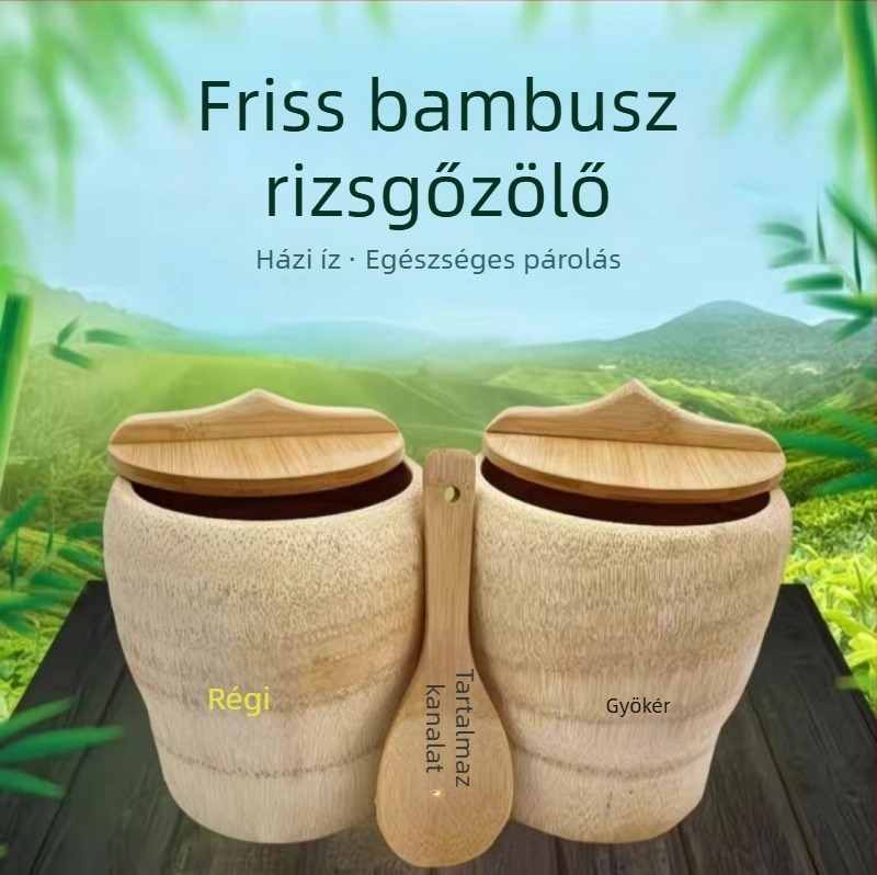 Bambusz gyökér gőzölő vödör – nagy bambusz cső a rizs gőzöléséhez