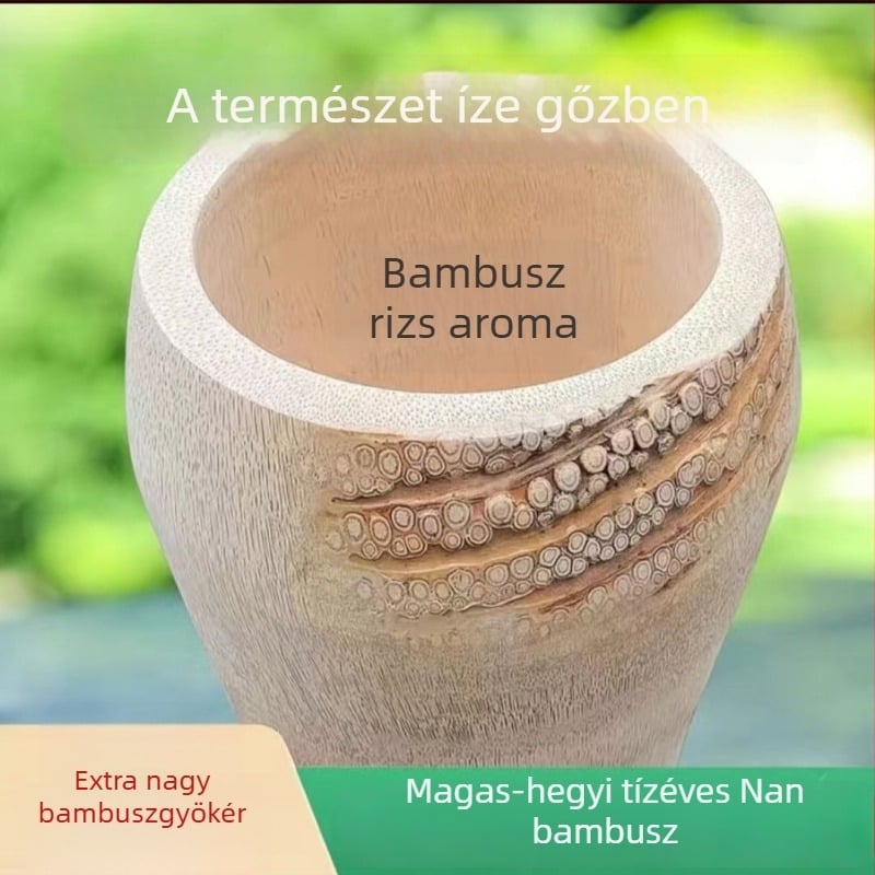 Bambusz gyökér gőzölő vödör – nagy bambusz cső a rizs gőzöléséhez