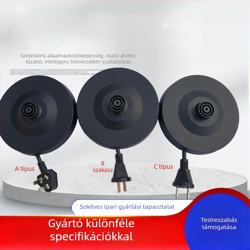 Elektromos teáskanna alappal termosztáttal és túlmelegedés elleni védelemmel