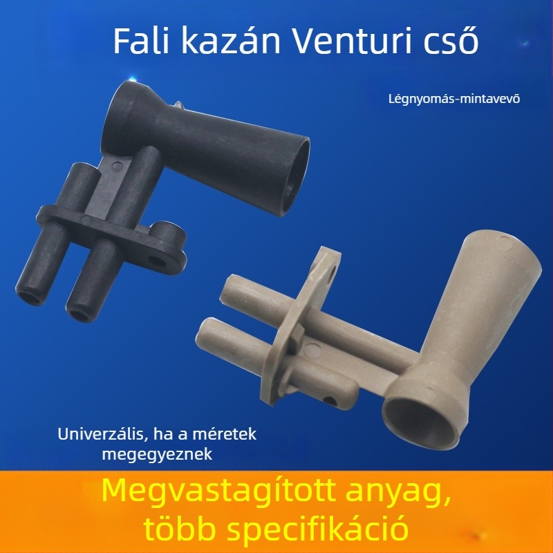 Falra szerelt gázkazán ventilátor Venturi csővel, levegőbeömlő nyílás és kéménymintavételi fúvóka – univerzális karbantartási tartozékok