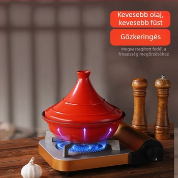 Zománcolt öntöttvas lábas marokkói tajine stílusú