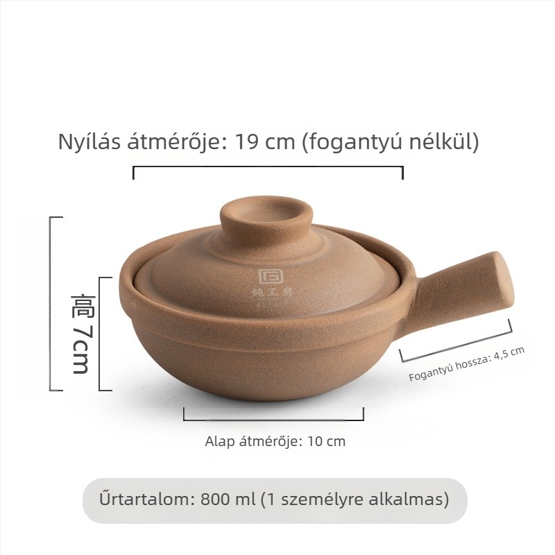 Jiushi kerámia kantoni stílusú agyaglábas rizshez, egykezes, máz nélküli, ellenálló a magas hőmérsékletnek, száraz főzéshez