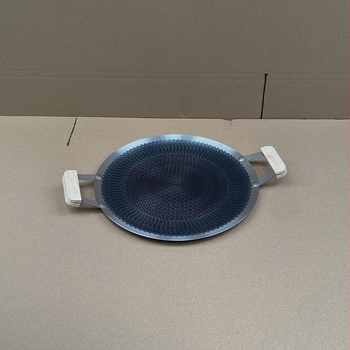 Rozsdamentes acélból készült hexagonális mintázatú grilllemez, koreai barbecue, tapadásmentes, teppanyaki stílusú, hordozható otthonra és kempingezésre