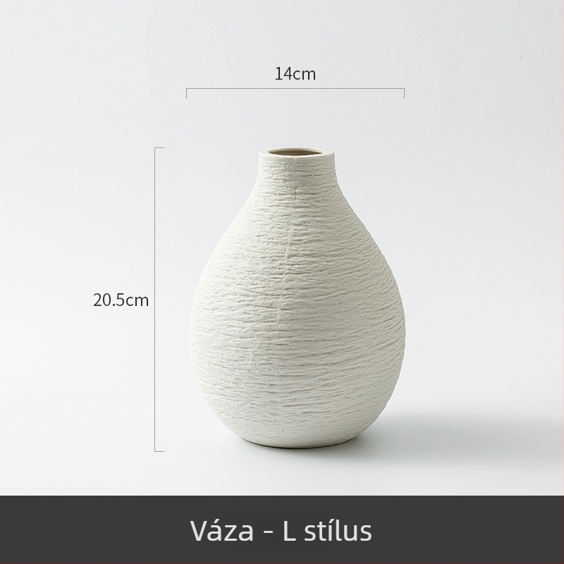 Minimalista kerámia váza száraz virágokhoz, modern otthoni dekoráció