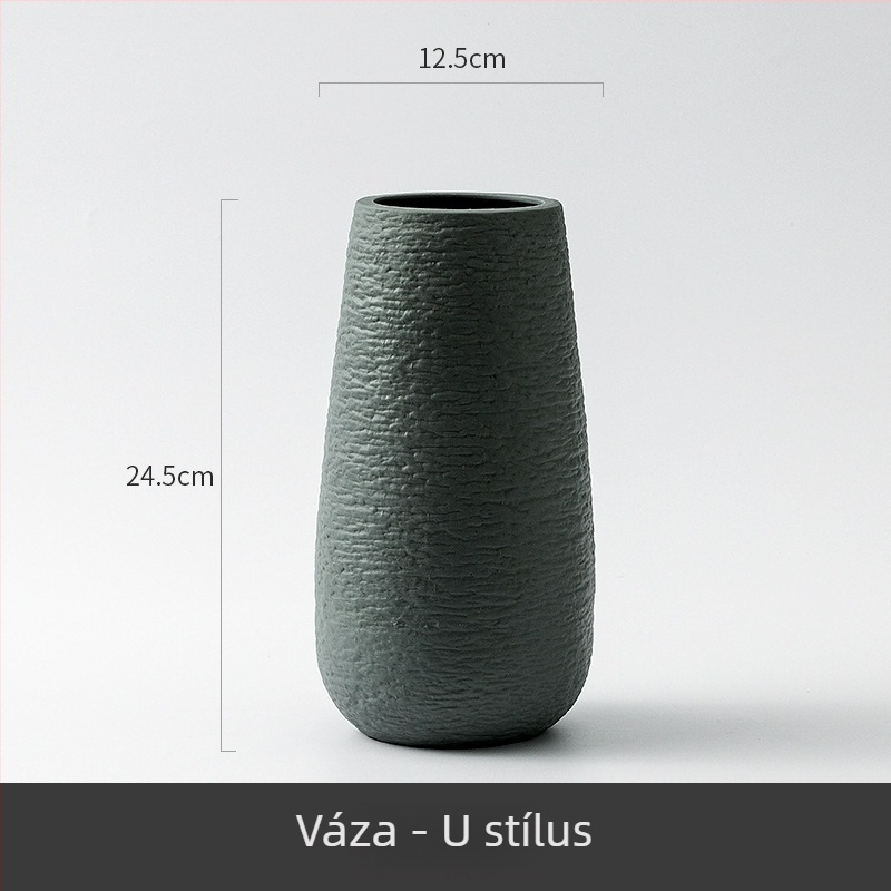 Minimalista kerámia váza száraz virágokhoz, modern otthoni dekoráció