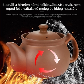 Nyílt lángon használható lila agyagból készült főzőedény otthoni használatra, hagyományos kínai gyógyászati főzethez gázfőzőn