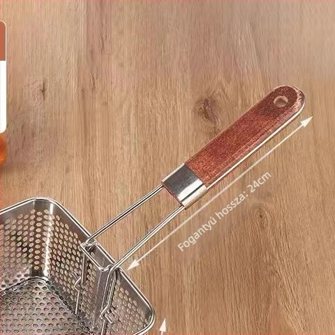 Kereskedelmi rozsdamentes acél fritőz körkörös hálós kosárral és olajszűrő hálóval
