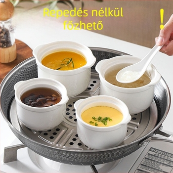 Kerámia kétfülű párolóedény Bird's Nesthez, vízfürdőben történő főzésre, otthoni használatra, tálak a gőzölt tojáshoz és leveshez füllel
