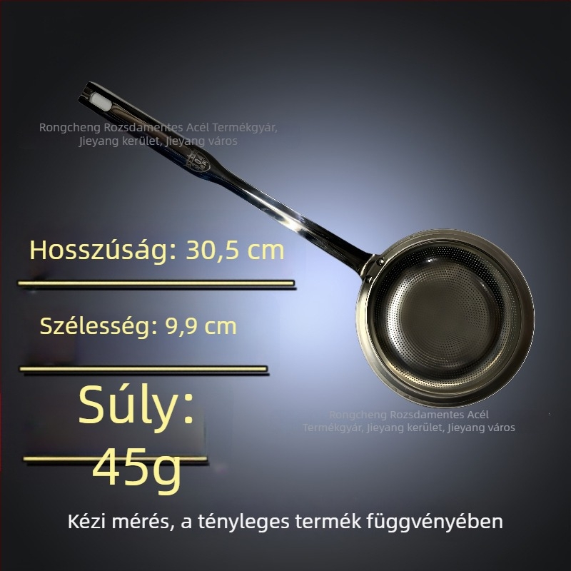 304 rozsdamentes acél habosító kanál szűrőhálóval, forró fazekakhoz és sütéshez
