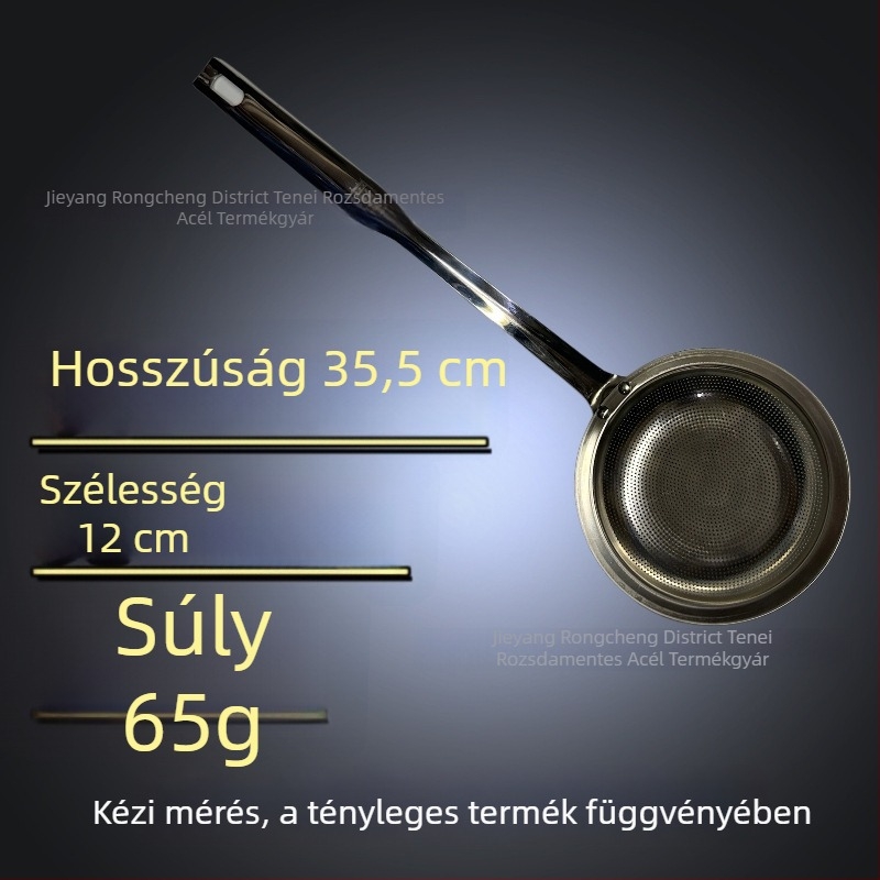304 rozsdamentes acél habosító kanál szűrőhálóval, forró fazekakhoz és sütéshez
