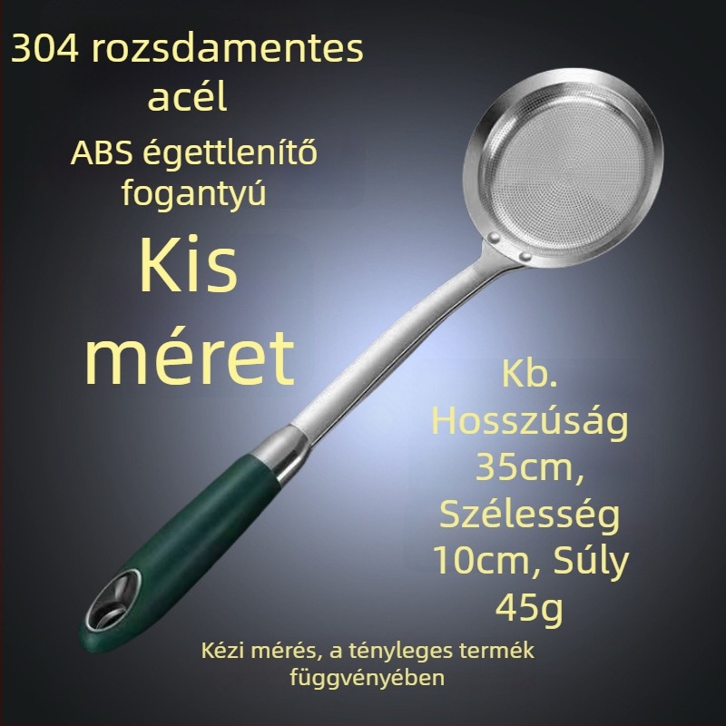 304 rozsdamentes acél habosító kanál szűrőhálóval, forró fazekakhoz és sütéshez