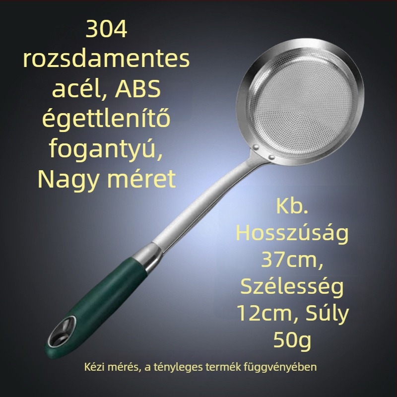304 rozsdamentes acél habosító kanál szűrőhálóval, forró fazekakhoz és sütéshez