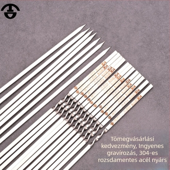 304 rozsdamentes acél BBQ nyárs tárolócső készlet