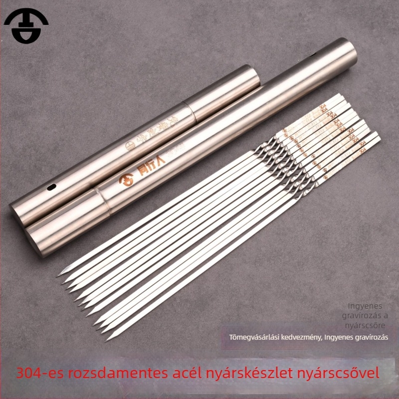 304 rozsdamentes acél BBQ nyárs tárolócső készlet
