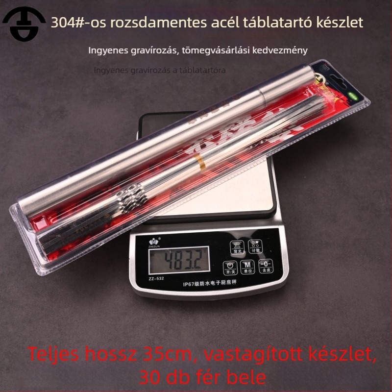 304 rozsdamentes acél BBQ nyárs tárolócső készlet