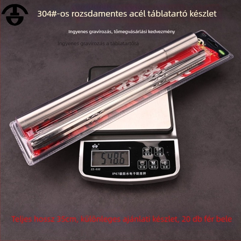 304 rozsdamentes acél BBQ nyárs tárolócső készlet